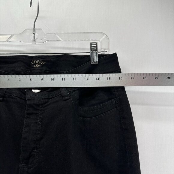 Riders by Lee Mid-Rise Bootcut Jeans Women 12 Long Stretch Denim Zip Fly Black - Picture 7 of 12